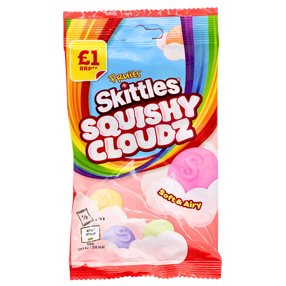 Skittles Squishy Cloudz Crazy Fruits Soft & Airy 70 g