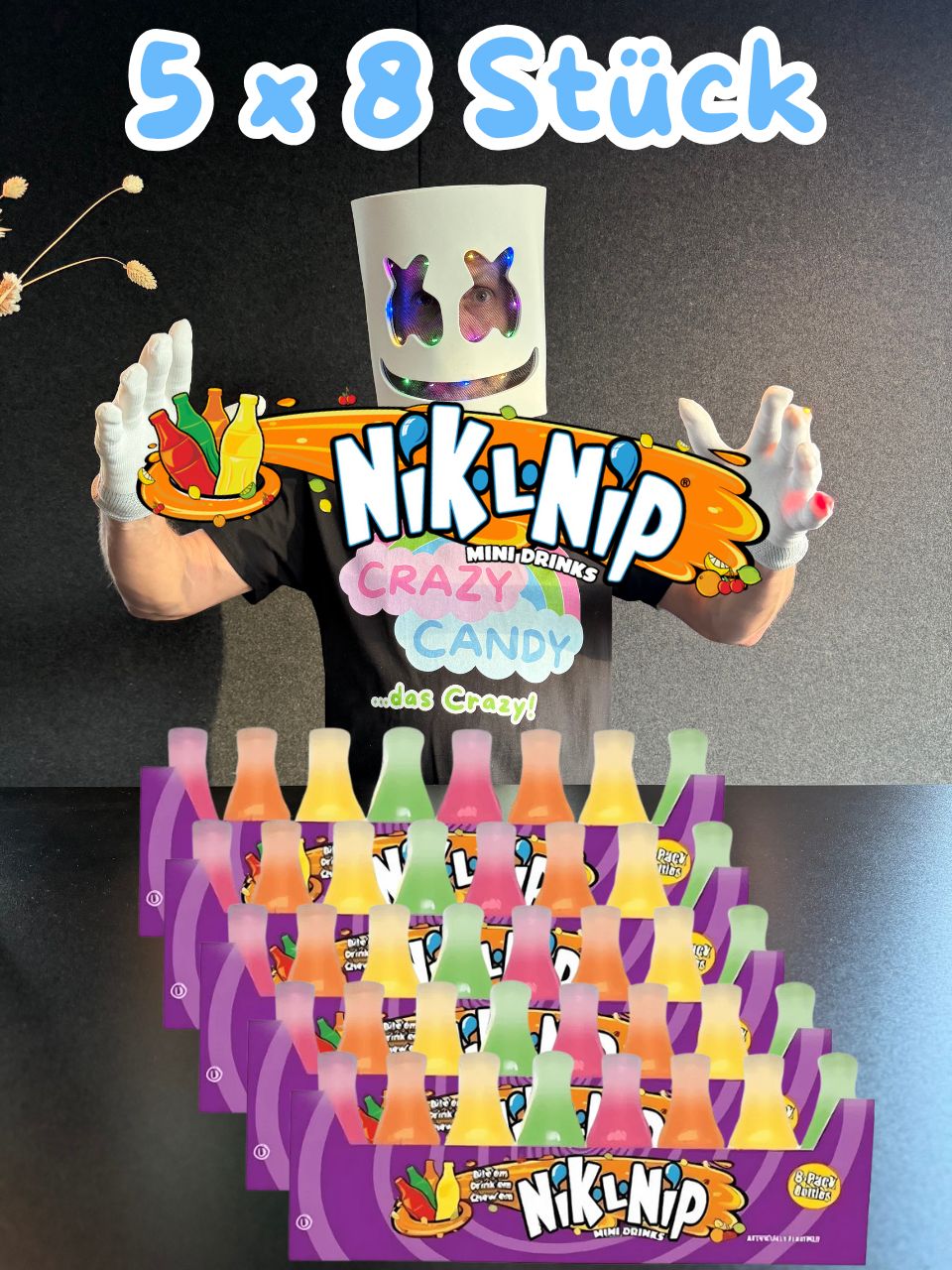 Set: Nik-L-Nip Mini Drinks 8 Stück - 5er Pack