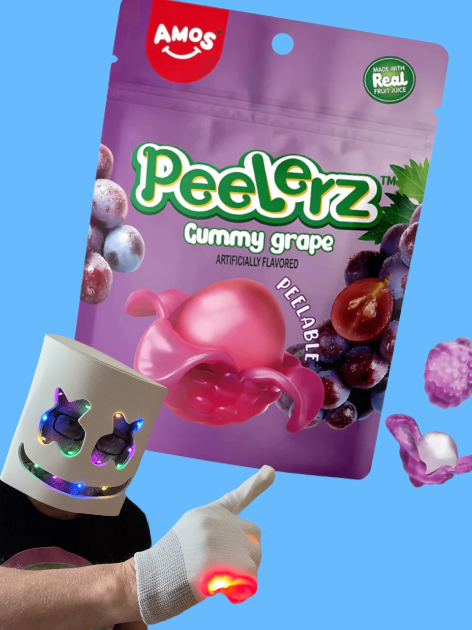 Amos Peelerz Gummy Grape 65 g