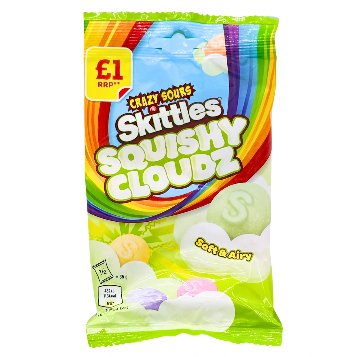 Skittles Squishy Cloudz Crazy Sours Soft & Airy 70 g